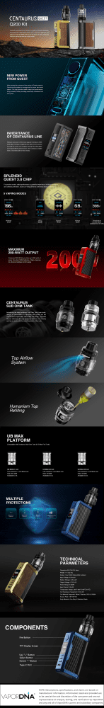 Lost Vape Centaurus Q200 Infographic