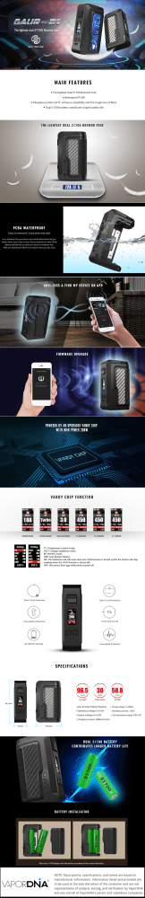 Vandy Vape GAUR-21 Infographic