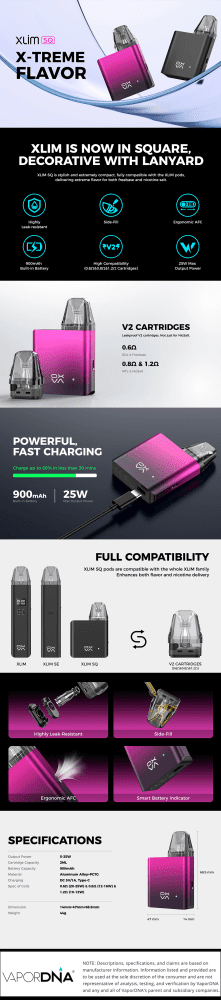 OXVA XLIM SQ Infographic