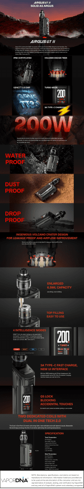 VooPoo Argus GT2 Infographic